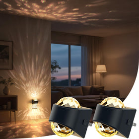 Briignite night light projector with up-down beams for immersive room ambiance.