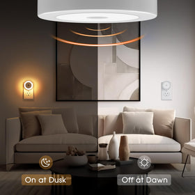 Briignite night light with sensor activates at dusk for automatic hallway guidance.