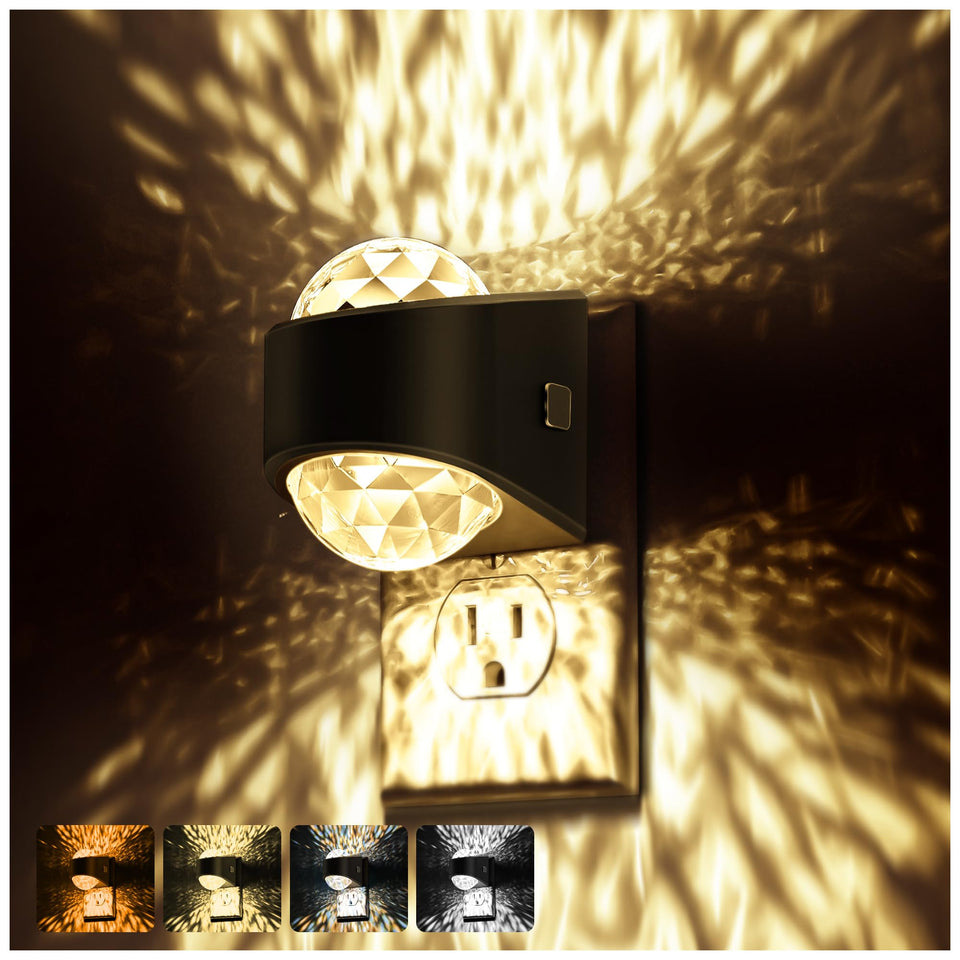 Briignite night-light wall-plug in a cozy nursery setting highlighting wall outlet use