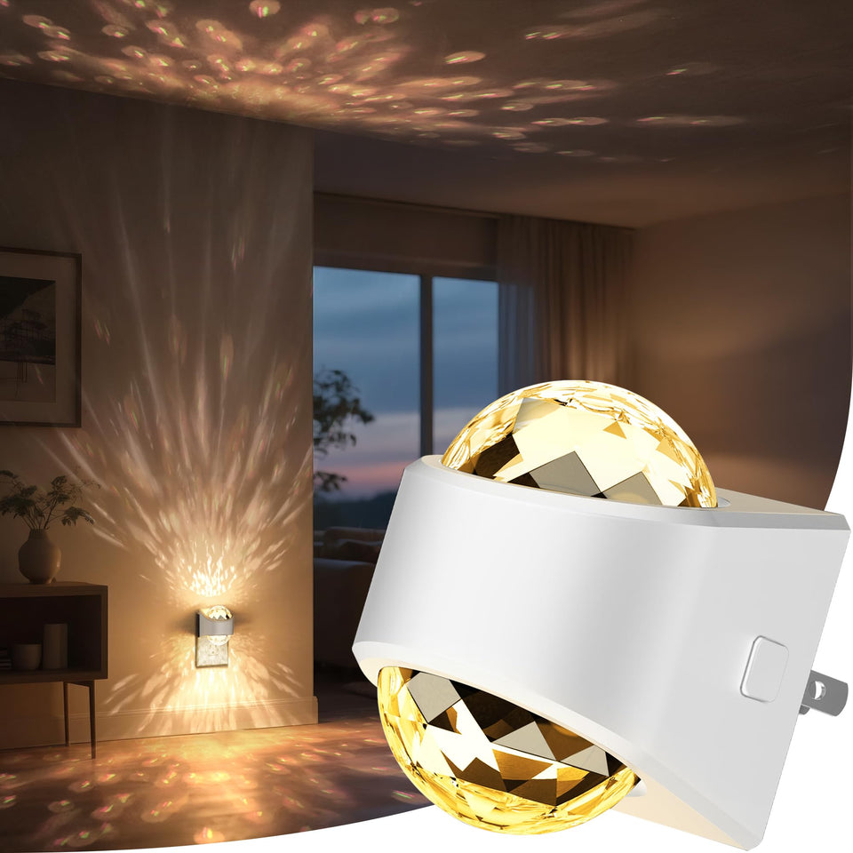 Briignite night light with wall projection up and down for immersive room ambiance