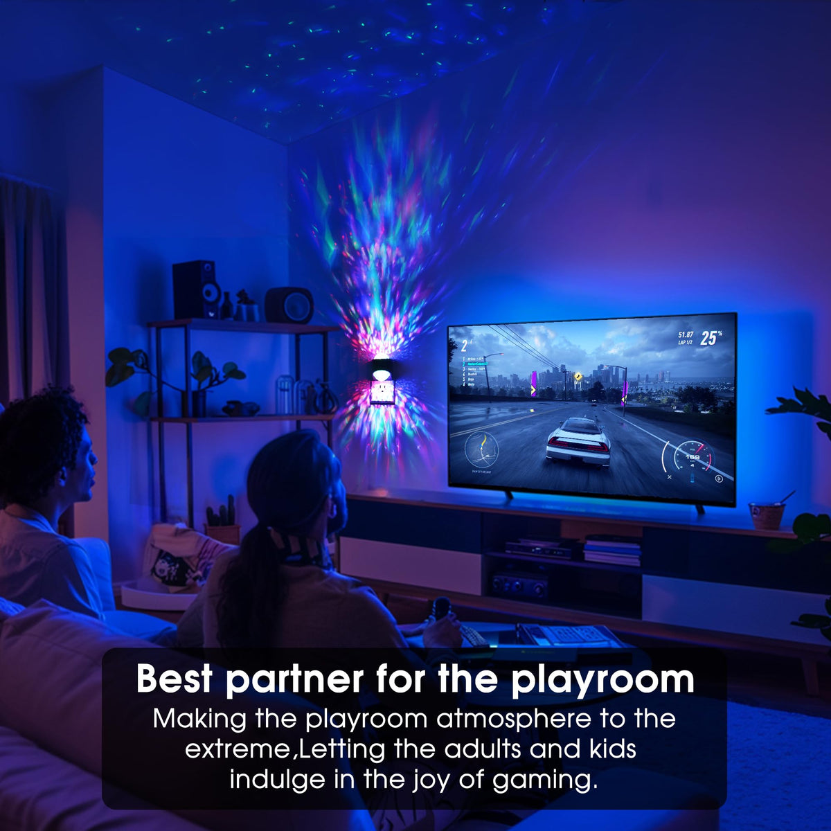 Briignite Star projector for bedroom decor with upward and downward projection.