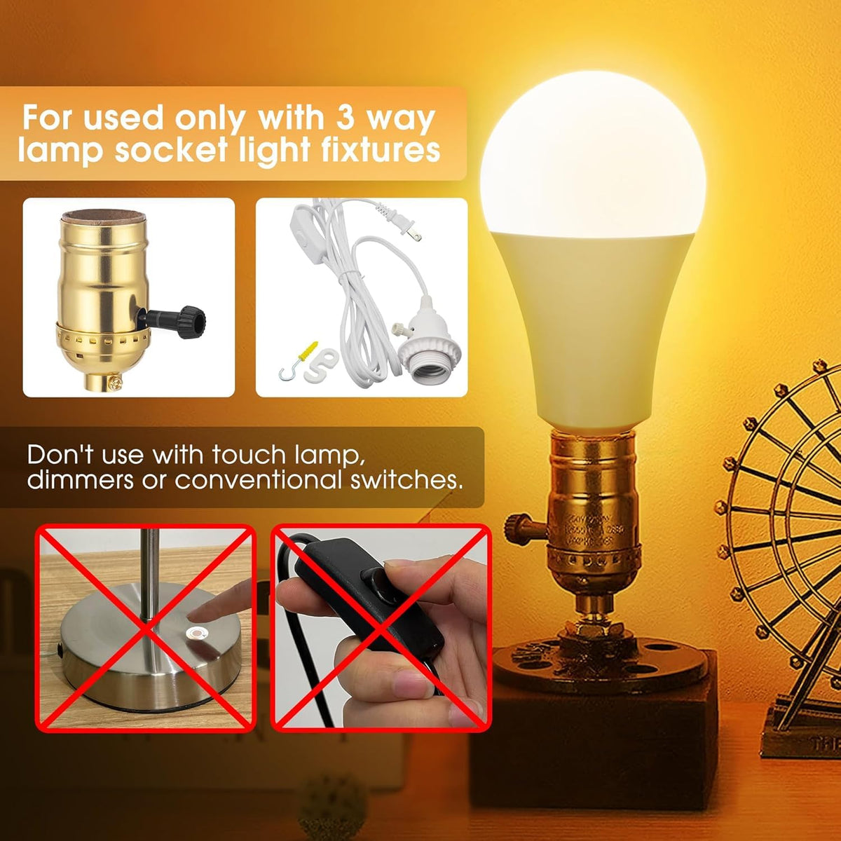 Briignite table lamp amber light demonstrates warm, inviting illumination