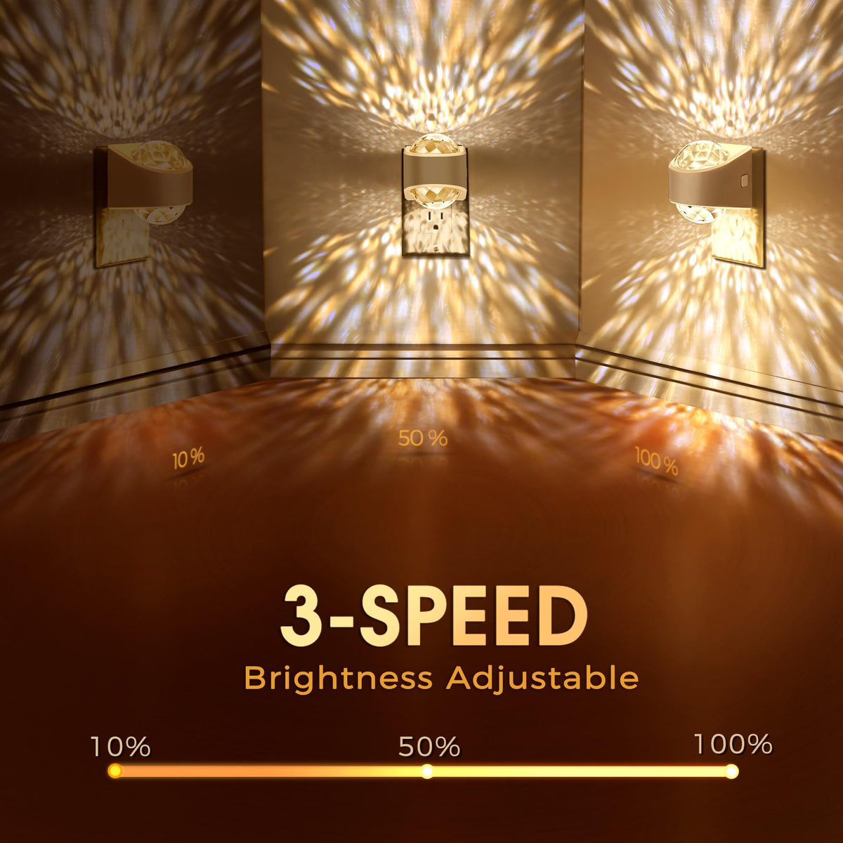 Briignite 3000K warm white brightness for gentle, cozy nighttime illumination