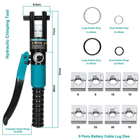 Brileine crimping tool showing 180-degree rotating head in action