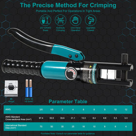Brileine crimping tool featuring heat-treated 5140 steel head for durability