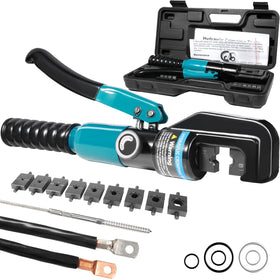 Brileine 10-ton hydraulic crimping tool front view for easy battery cable crimping.