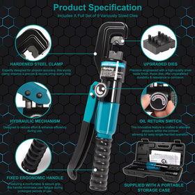 Brileine tool ideal for battery wiring and welding cable crimps.