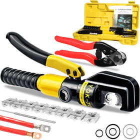 Brileine hydraulic crimping tool with 10-ton power for strong copper and aluminum crimps.