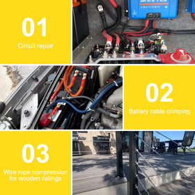Brileine on/off control supports quick, controlled crimping.