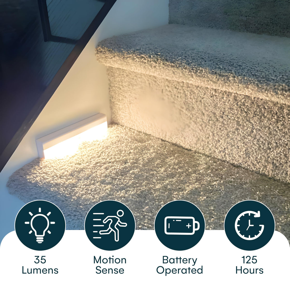 Brilliant Evolution motion-activated stair light for hands-free use