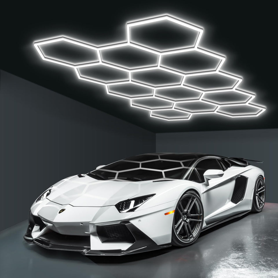 BRILLIHOOD Hexagon light panel for crisp garage illumination