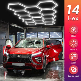 BRILLIHOOD Honeycomb lighting layout provides wide coverage for garages and basements