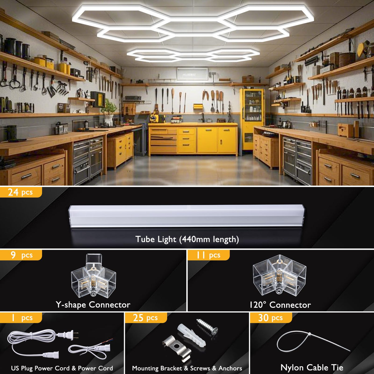 BRILLIHOOD Y-shaped connector enables flexible layouts.