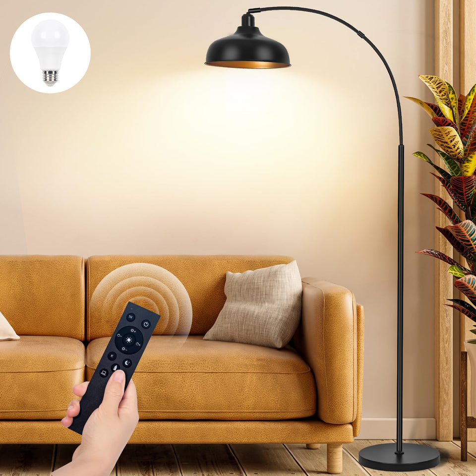 Brilvibera Arch Floor Lamp with remote enables effortless brightness control.