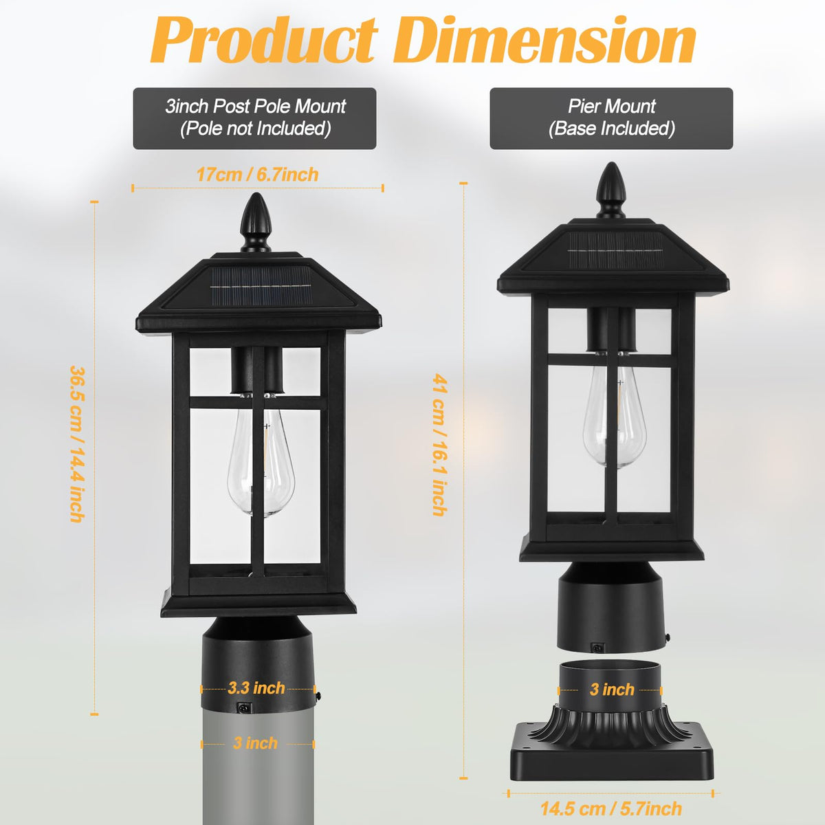Brilvibera pier mount base included for easy outdoor installation.