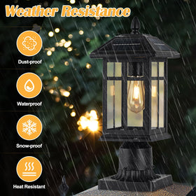 Brilvibera solar-powered path light with replaceable battery for long life.