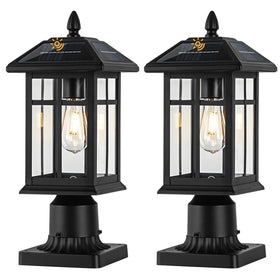 Brilvibera solar post light with warm white LED for garden pathways.