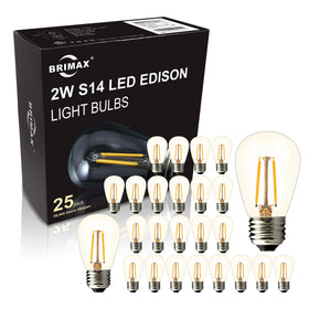 BRIMAX 25-pack S14 outdoor bulbs for elegant patio lighting