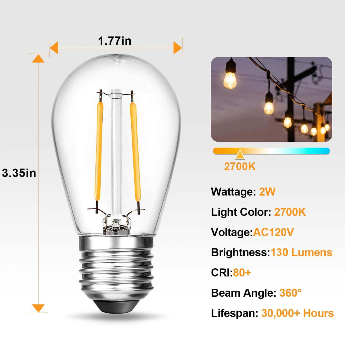 BRIMAX E26 base S14 LED bulbs fit standard fixtures