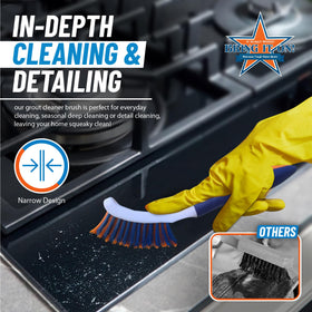 BRING IT ON! CLEANER tile grout-detail brush for edges and narrow spaces.