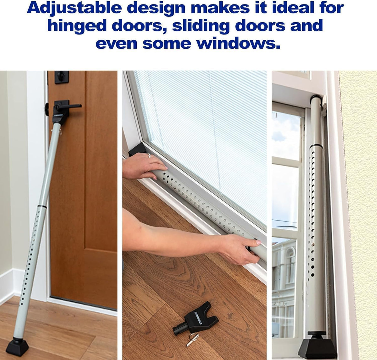 Durable 20-gauge steel construction of BRINKS door bar