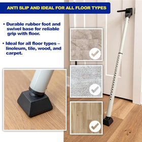 BRINKS Door Security Bar adjustable 25-43 inches fits dorms, apartments, homes