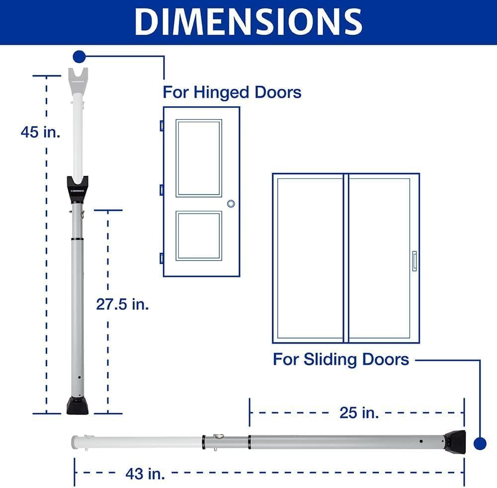 BRINKS Door Security Bar ideal for dorms and travel, portable home security