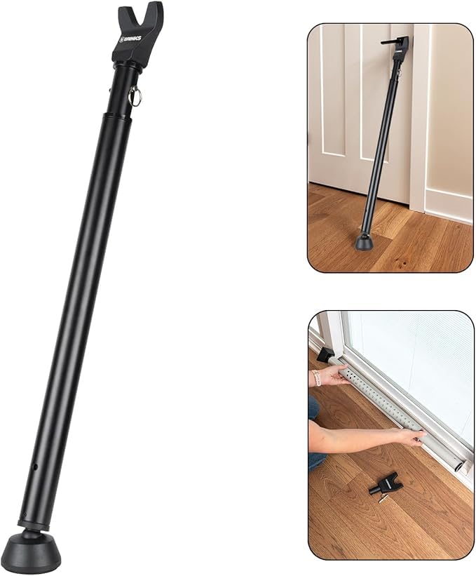 BRINKS security bar in use on a door knob for quick safety