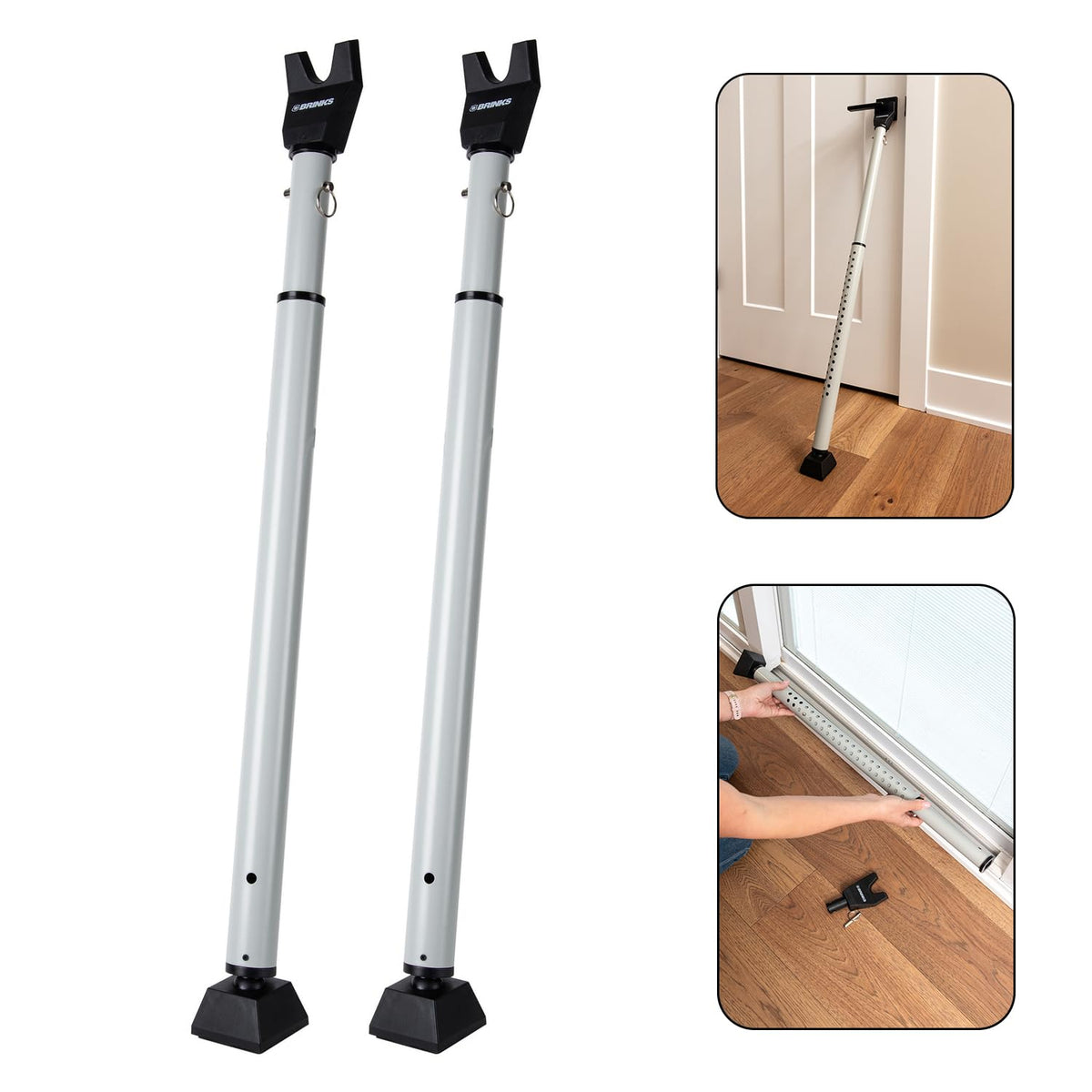 BRINKS Door Security Bar travel-use with adjustable length for quick protection
