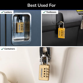 Chrome-plated hardened shackle adds cut resistance for daily use.
