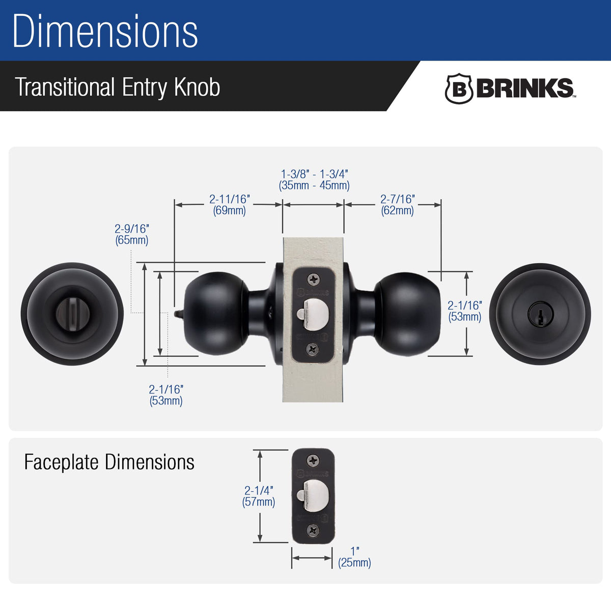 BRINKS matte black finish suits modern entryways and decor