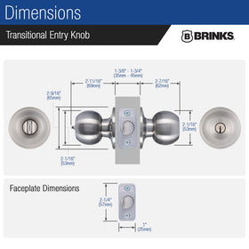 BRINKS Transitional Keyed Entry knob backset 274 for left or right handed doors