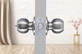 BRINKS Satin nickel knob interior view showing accessible locking mechanism