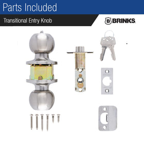 BRINKS Installation steps for the transitional keyed entry knob with screwdriver