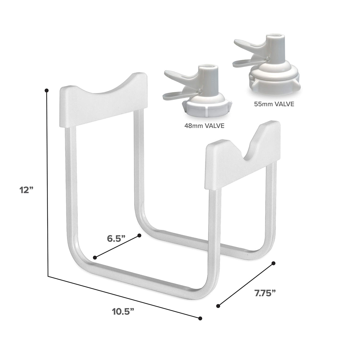Brio 55mm valve compatible with wider bottles.