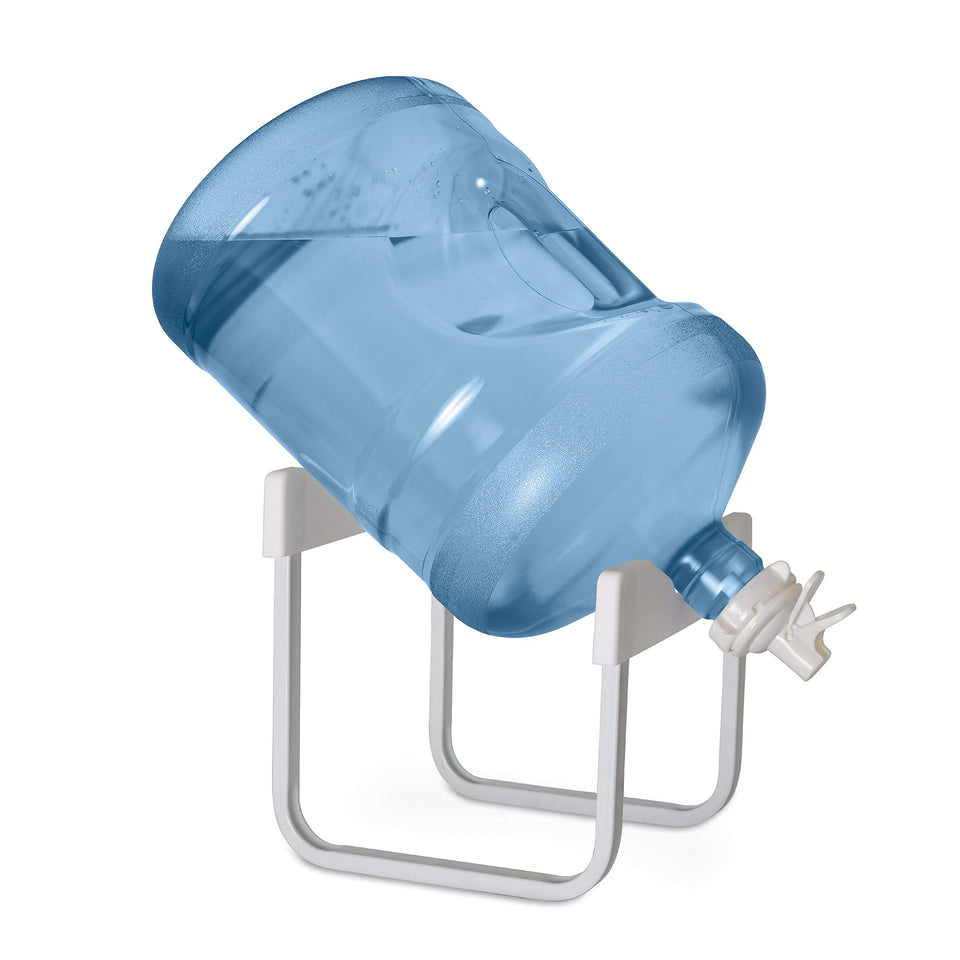 Brio 3-5 gallon stand on a sturdy countertop for steady hydration.