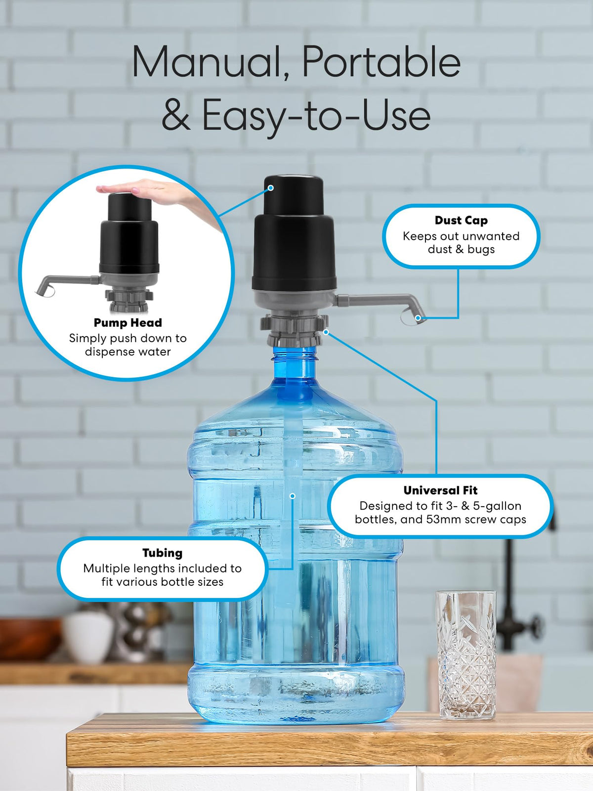 Brio pump in camping setup for on-the-go hydration.