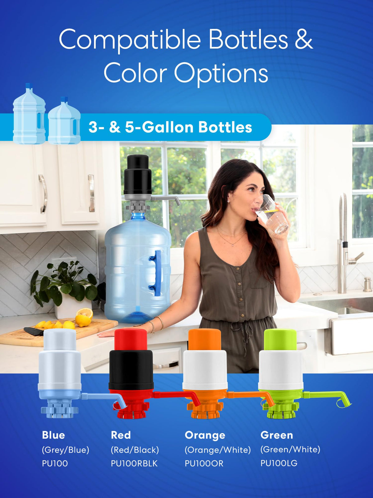 Brio manual pumping action provides steady, controlled flow.
