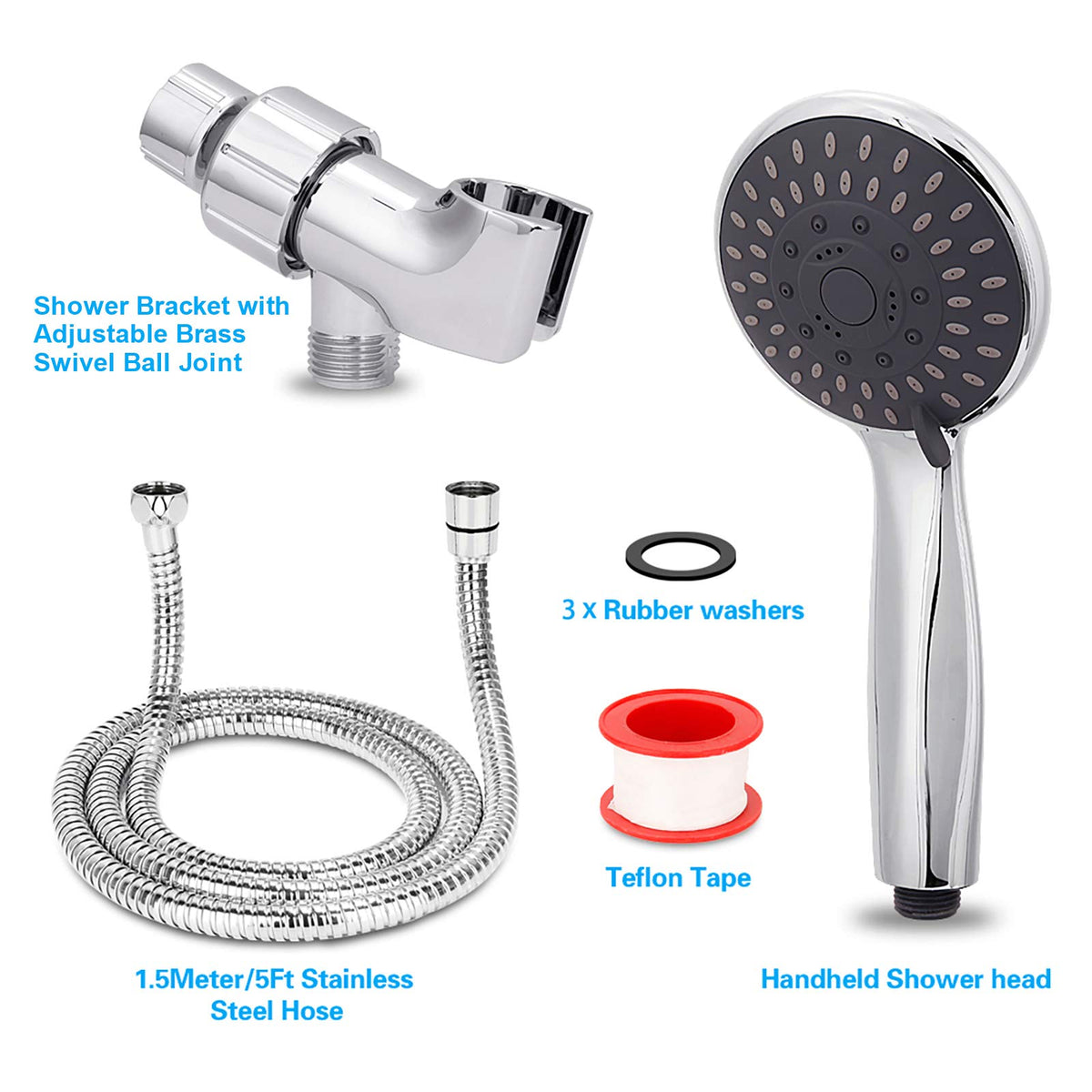 BRIOUT adjustable overhead bracket keeps the shower head within easy reach