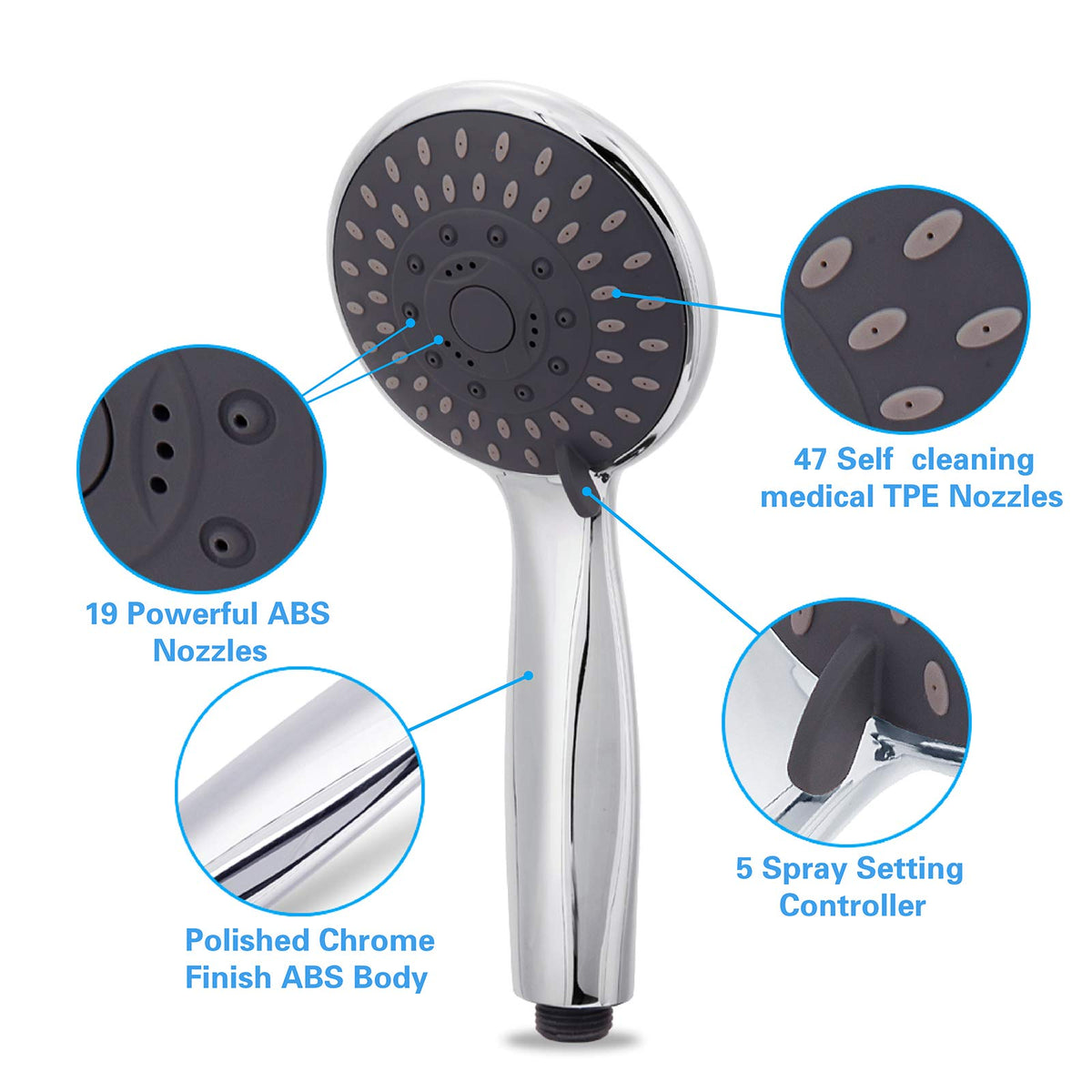 BRIOUT chrome-plated ABS body delivers a sleek look and lasting durability
