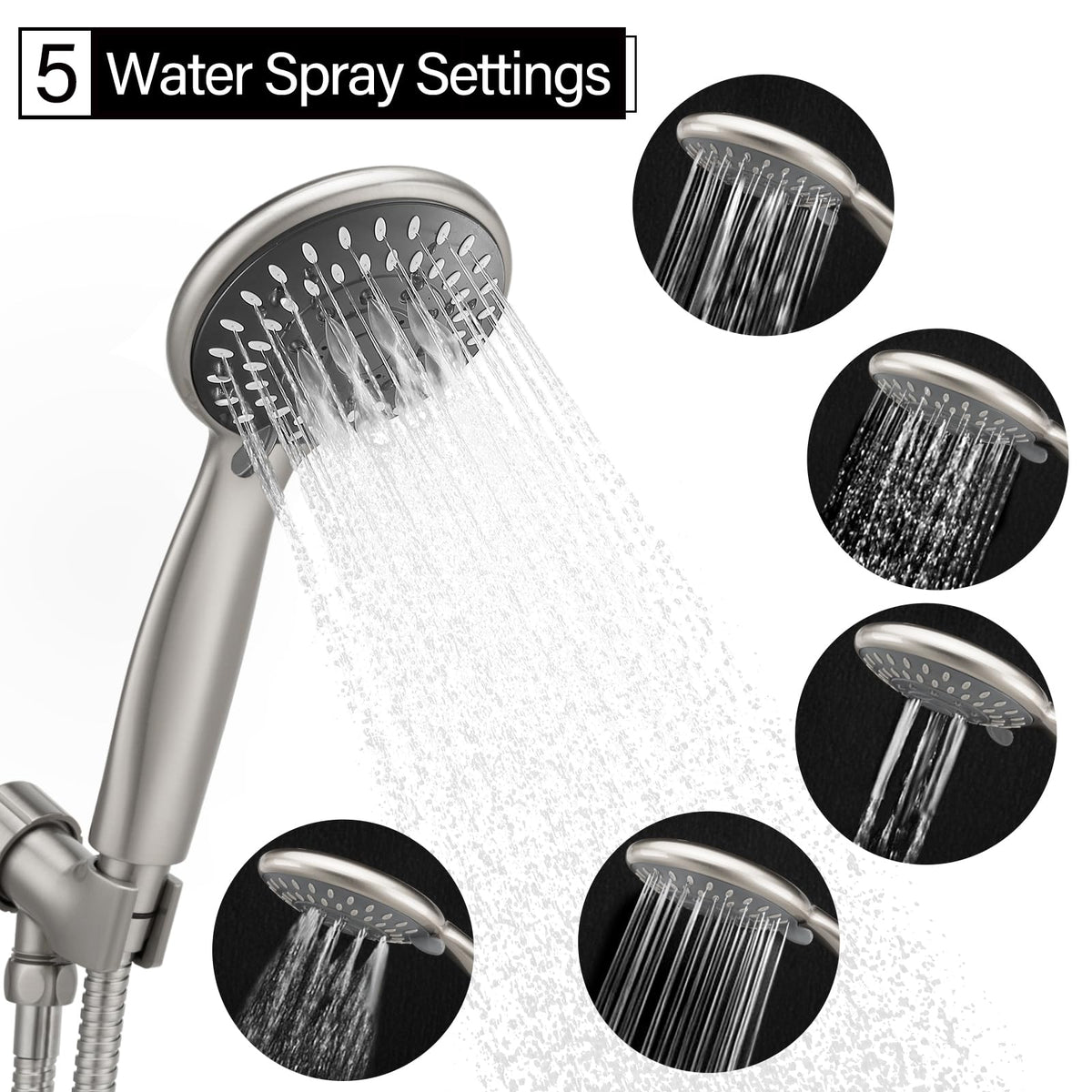 BRIOUT 59-inch stainless steel hose for flexible showering