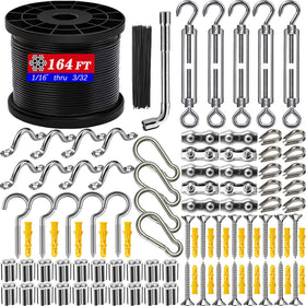 BRISBONN 164ft outdoor string light hanging kit ready for patio ambience and setup.