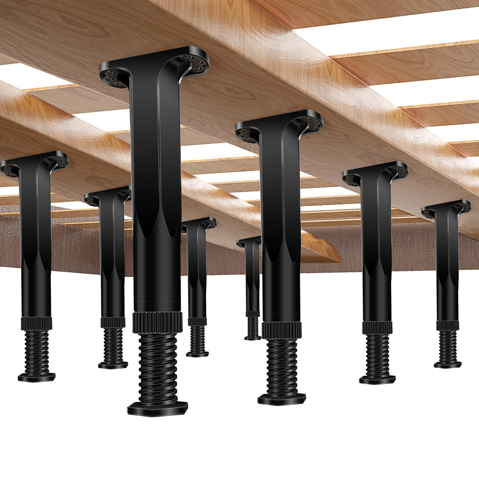 BriskJoy adjustable bed legs with a 7.8–14.6 inch range for flexible height