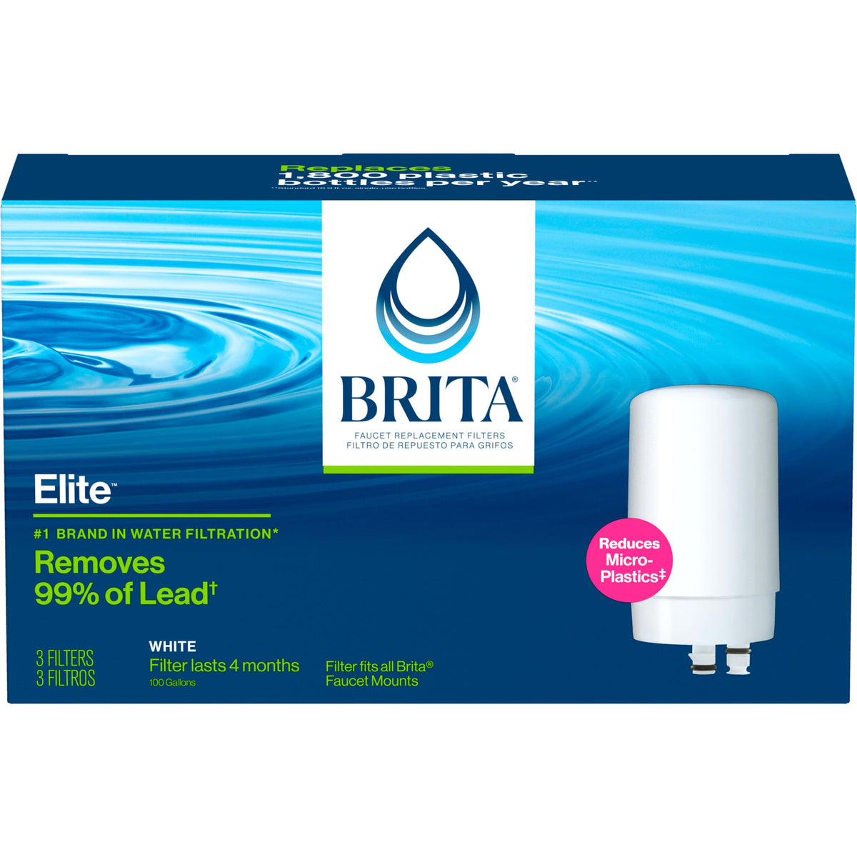 Brita adapters ensure standard faucet compatibility for easy setup