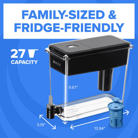 Brita BPA-free label emphasizes safe materials for daily hydration.