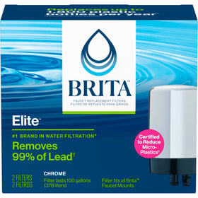 Chrome finish on Brita on-tap faucet filter system