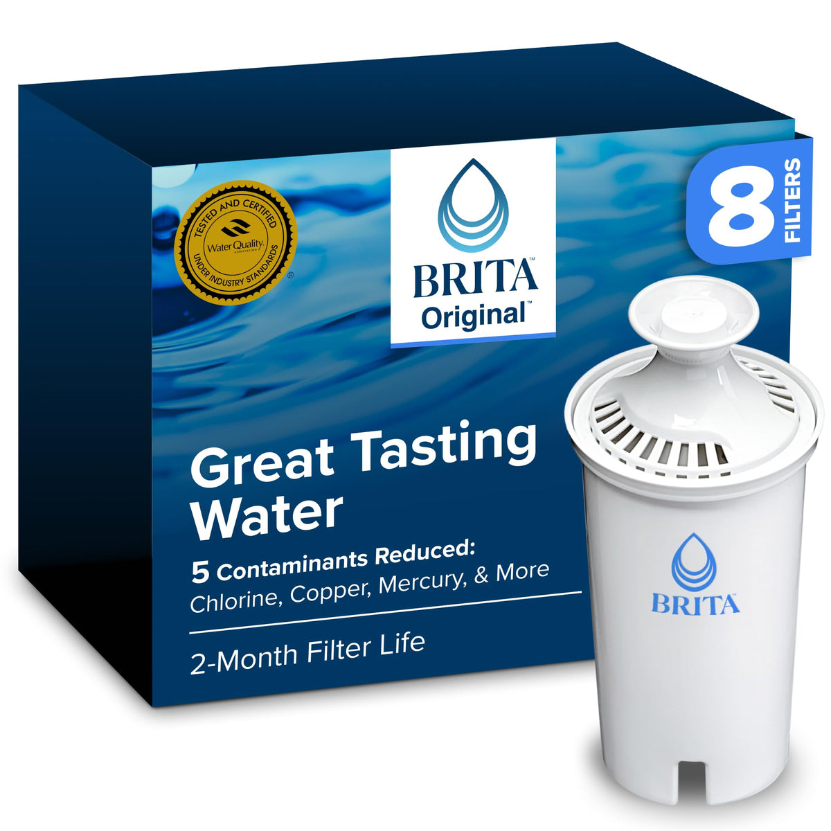 BRITA eight filters pack: ready replacement for steady filtration and cost savings.