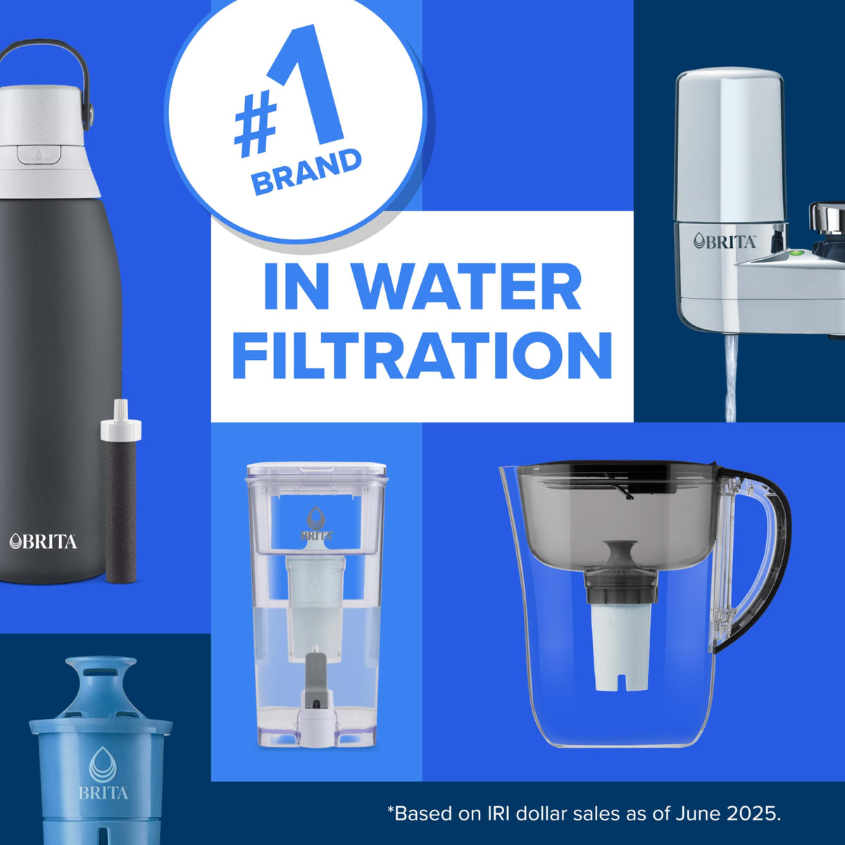 Brita Elite BPA-free blue housing supports safe filtration.