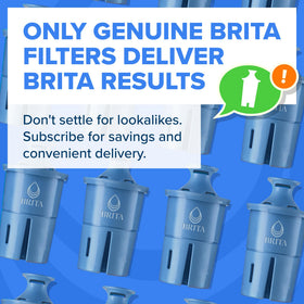 Blue, BPA-free BRITA Elite filter designed for fast pitcher fit
