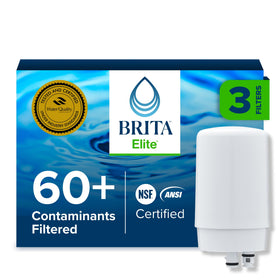 Brita faucet mount filter packaging shows a 3 pack for easy replacements